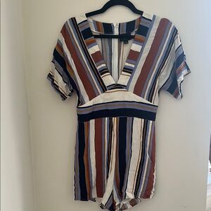 Striped V-Neck Romper